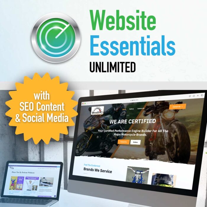 Website Essentials Unlimited Plan with SEO Content & Social Media